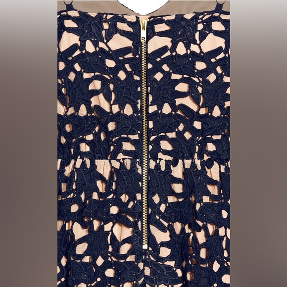 City Chic Floral Lace Dress Navy Blue Wedding Victorian Dark Romantic Plus Sz 16 - Picture 7 of 12